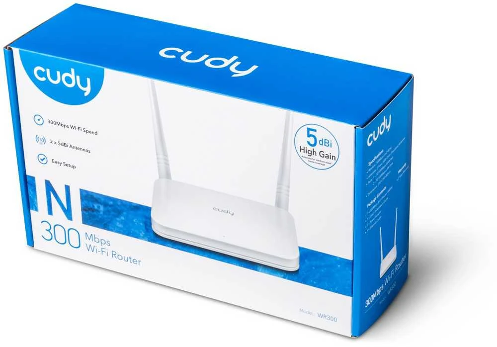 „Cudy WR300“ belaidis maršrutizatorius „Fast Ethernet“ vienos juostos (2,4 GHz) „Baltas“