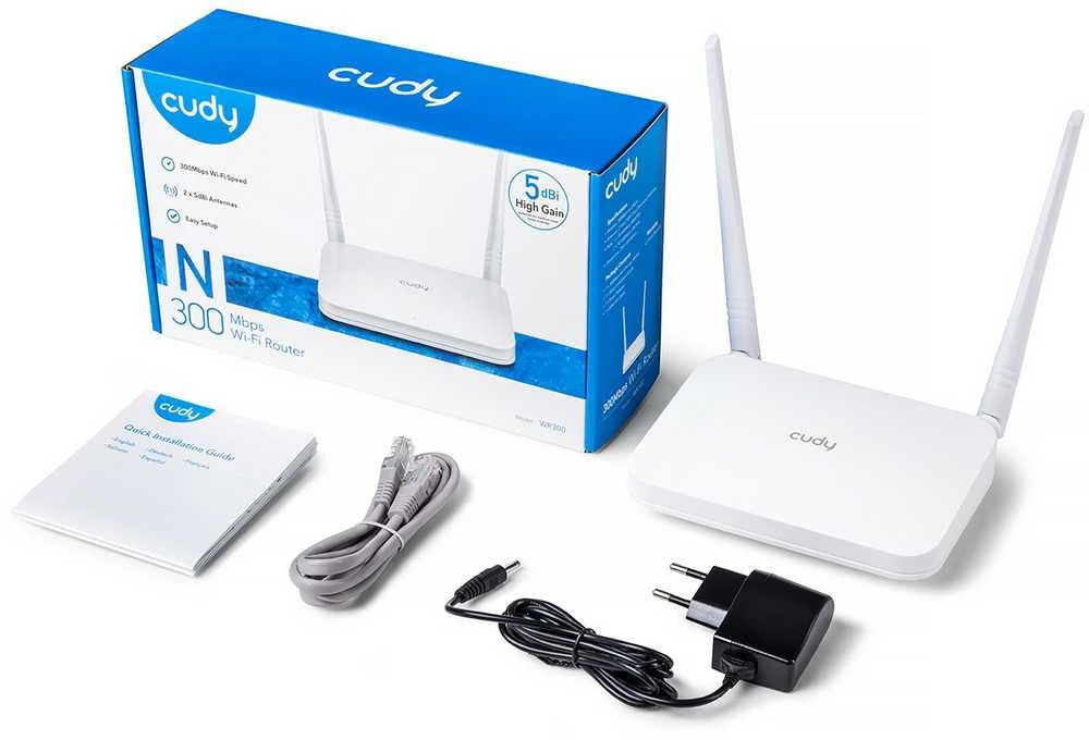 „Cudy WR300“ belaidis maršrutizatorius „Fast Ethernet“ vienos juostos (2,4 GHz) „Baltas“