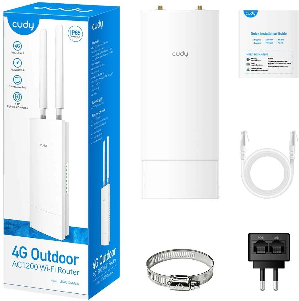 Belaidis Maršrutizatorius - Cudy LT500 Dual-Band 4G Greitasis Ethernet Baltas