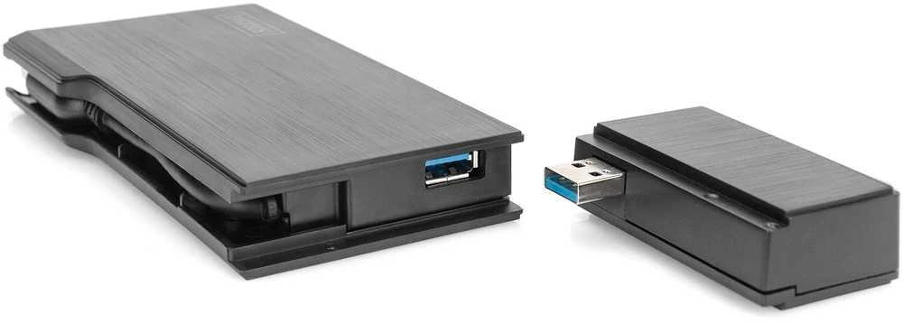 Assmann elektroninė DIGITUS universali prijungimo stotis USB 3.0 7 prievadų kelionės 2x video 2x USB 3.0 RJ45 2x kortelių skaitytuvas
