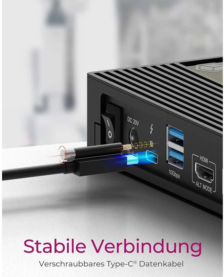 RaidSonic ICY BOX IB-DK2246AC kelių prijungimo stotelė nešiojamiesiems kompiuteriams ir asmeniniams kompiuteriams