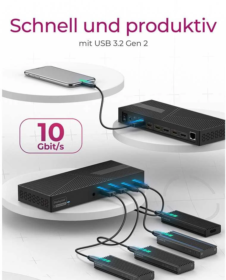 RaidSonic ICY BOX IB-DK2246AC kelių prijungimo stotelė nešiojamiesiems kompiuteriams ir asmeniniams kompiuteriams