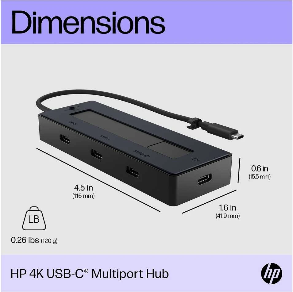 Hewlett Packard (HP) HP 4K USB-C kelių prievadų šakotuvas