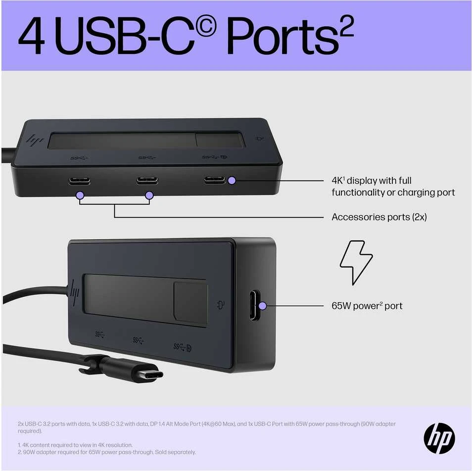 Hewlett Packard (HP) HP 4K USB-C kelių prievadų šakotuvas