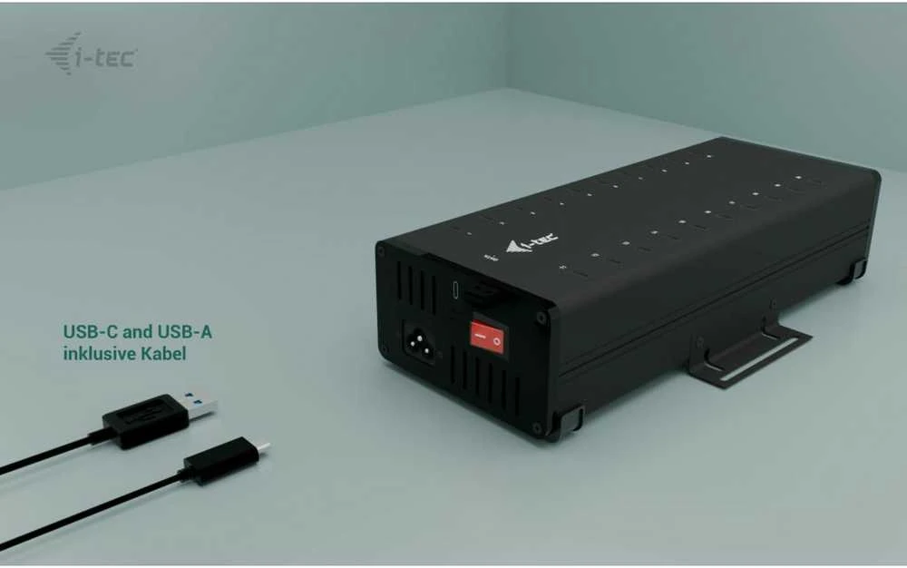 I-TEC USB-C/USB-A metalinis įkrovimo ir duomenų šakotuvas, 15 W vienam prievadui, 20 USB-C integruotų maitinimo adapterių, 360 W