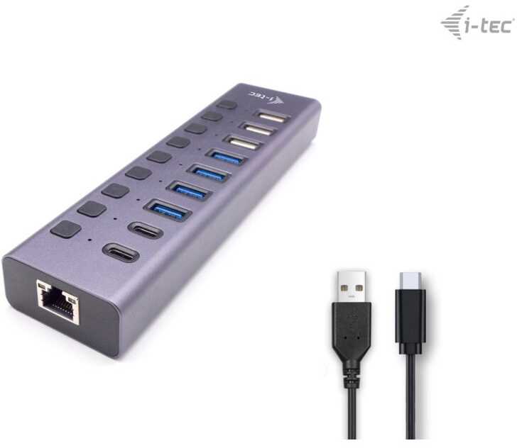 I-tec USB 3.0 / USB-C įkrovimo HUB 9 prievadų LAN + galia 60 W