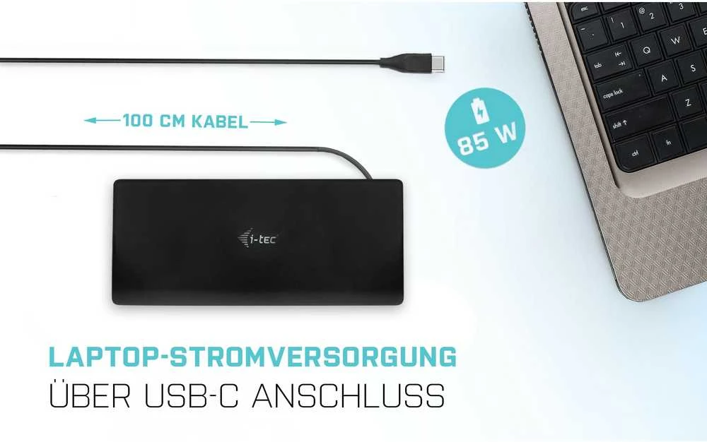 I-TEC USB-C Quattro Ekranas prijungimo stotis 2xDP 2xHDMI 1xGLAN 5xUSB 3.0 1xUSB-C-Data 1xGarsas 1xMic 85W PD KL