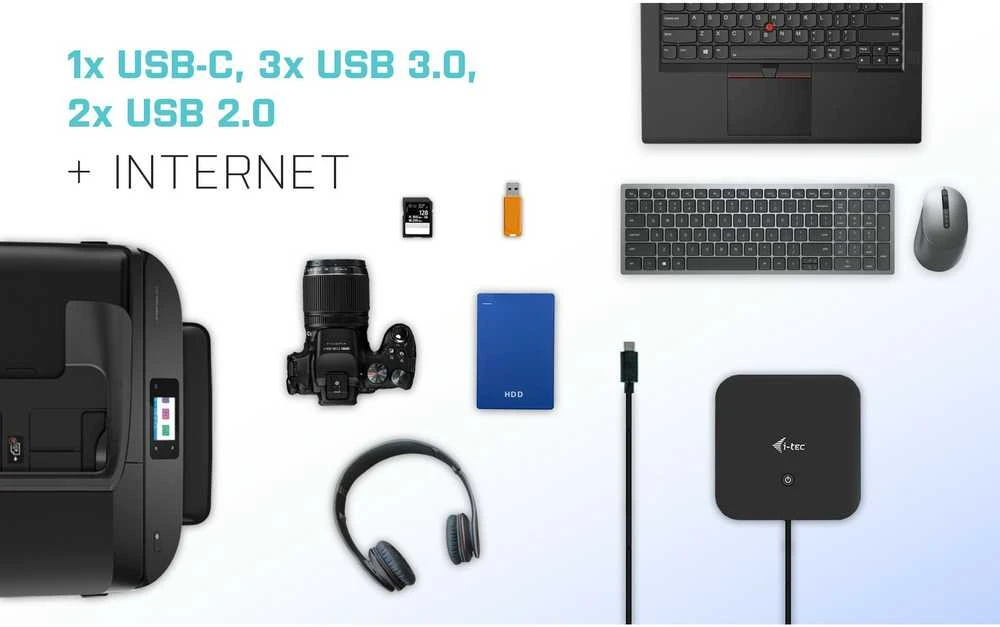 I-TEC USB-C Dual Ekranas MST DS 2x DP 1x GLAN 3x USB 3.1 2x USB 2.0 1x USB-C-DatA 1x Audio/Mic Jack 1x 100W USB-C PD + įkroviklis 112W