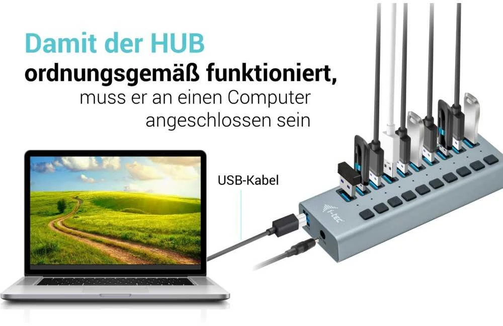 I-TEC USB 3.0 įkrovimo HUB 10 prievadų prievadas su išoriniu maitinimo adapteriu 48 W 10x USB įkrovimo prievadas, skirtas planšetiniams kompiuteriams Nešiojamiesiems kompiuteriams Ultrabooks kompiuteriams