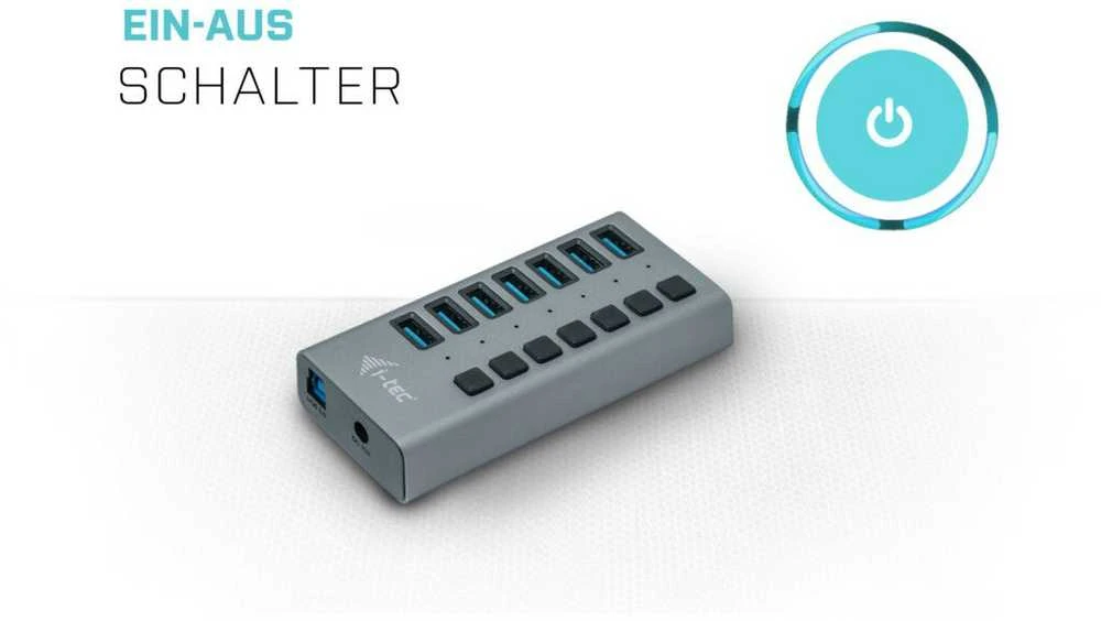 I-tec U3CHARGEHUB7 mobiliojo įrenginio kroviklis Vidaus Pilka