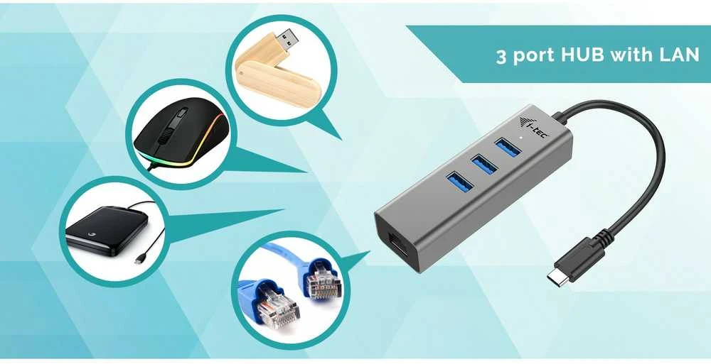 I-tec Metal C31METALG3HUB sąsajos šakotuvas USB 3.2 Gen 2 (3.1 Gen 2) Type-C 5000 Mbit/ai Pilka