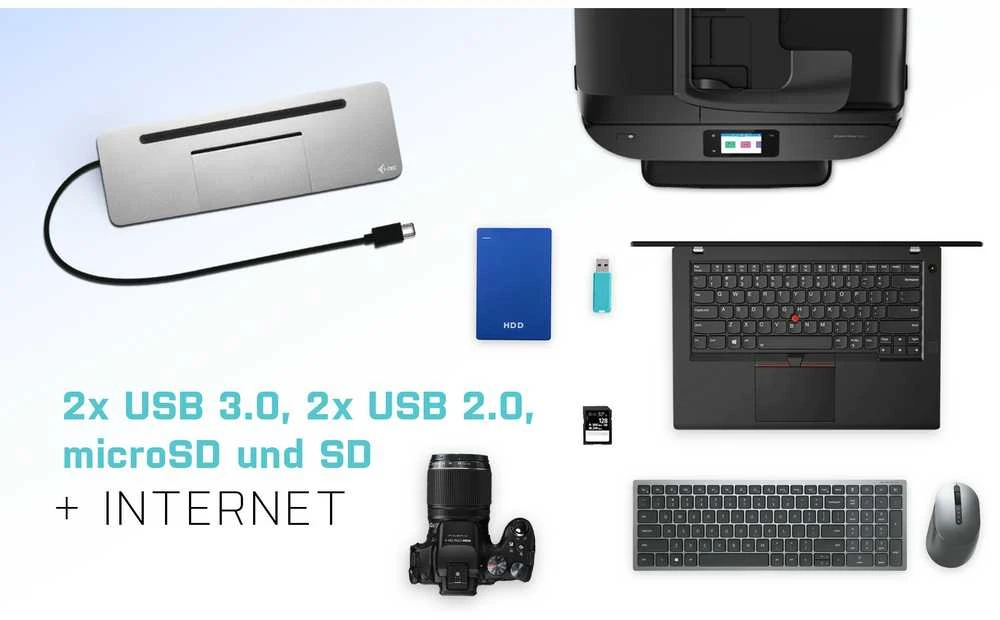 I-tec Metal C31FLATDOCKPDPRO knyginių kompiuterių dokas / jungčių replikatorius Vielinis USB 3.2 Gen 1 (3.1 Gen 1) Type-C Pilka