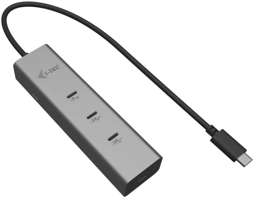 I-tec Metalinis USB-C įkrovimo šakotuvas, 5 prievadų, su USB-C vaizdo įrašu, 8K + maitinimo šaltiniu, 85 W