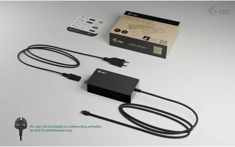 I-tec USB-C 140 W maitinimo tiekimas 1x USB-C 100 W PD 3.1