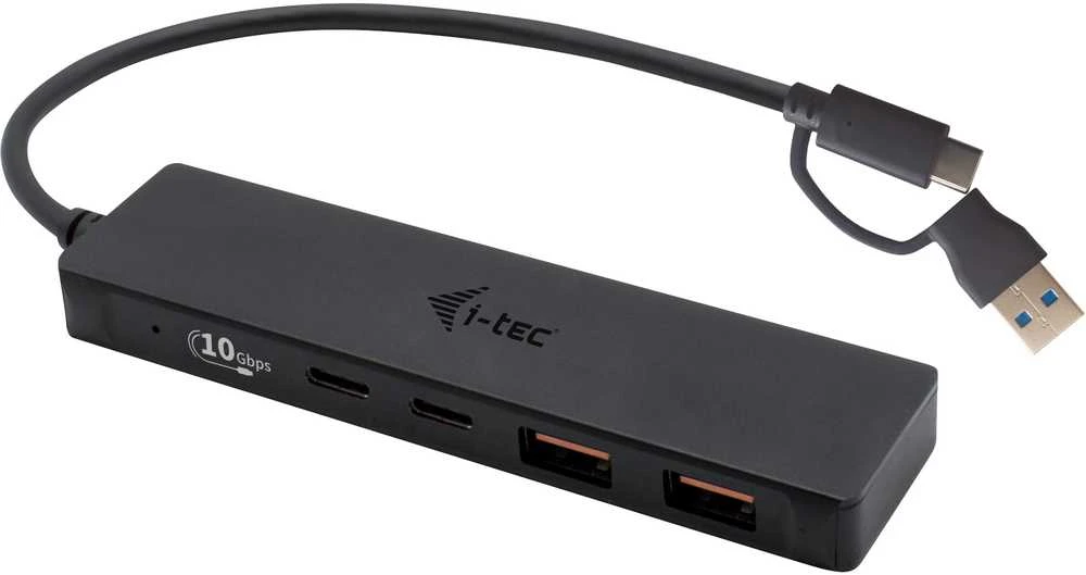 I-TEC USB-C metalinis stebulės 2xUSB 3.0 2xUSB-C 5Gbps be maitinimo adapterio, idealiai tinka nešiojamajam kompiuteriui Ultrabook Planšetė PC