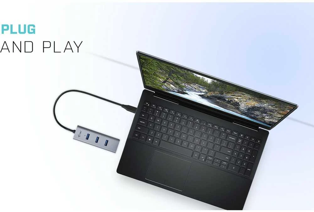 I-tec Metal C31HUBMETAL403 sąsajos šakotuvas USB 3.2 Gen 1 (3.1 Gen 1) Type-C 5000 Mbit/ai Pilka