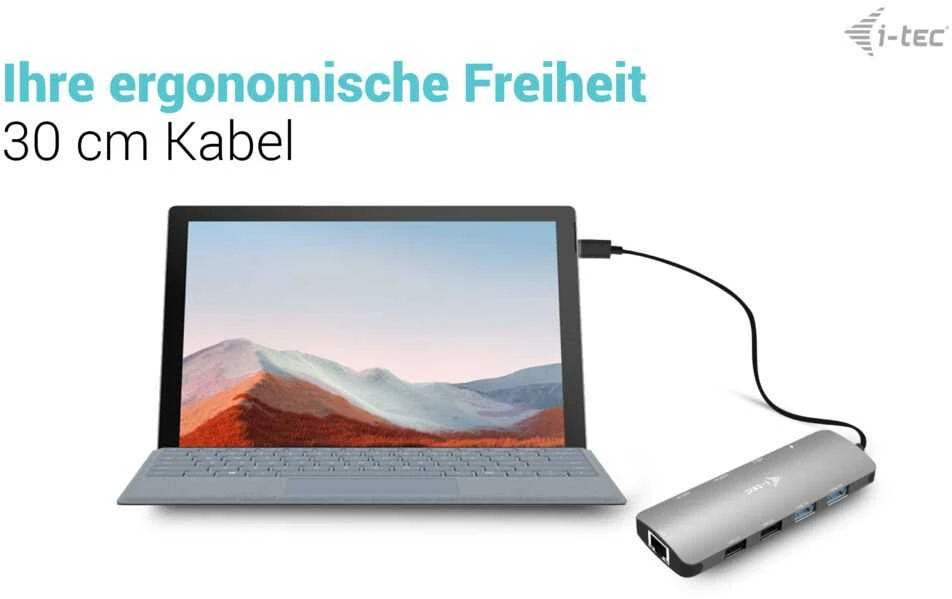 I-tec USB-C Metal Nano 2x HDMI LAN maitinimo tiekimas 100W