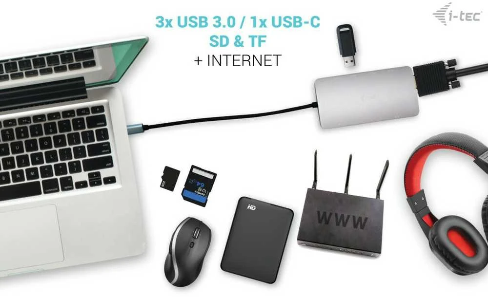 I-tec Metal C31NANODOCKVGAPD knyginių kompiuterių dokas / jungčių replikatorius Vielinis USB 3.2 Gen 1 (3.1 Gen 1) Type-C Sidabras
