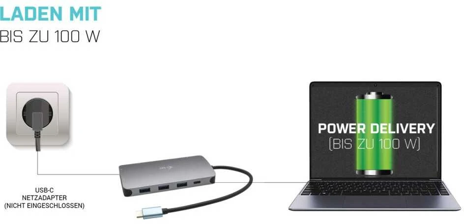 I-tec Metal C31NANODOCKVGAPD knyginių kompiuterių dokas / jungčių replikatorius Vielinis USB 3.2 Gen 1 (3.1 Gen 1) Type-C Sidabras