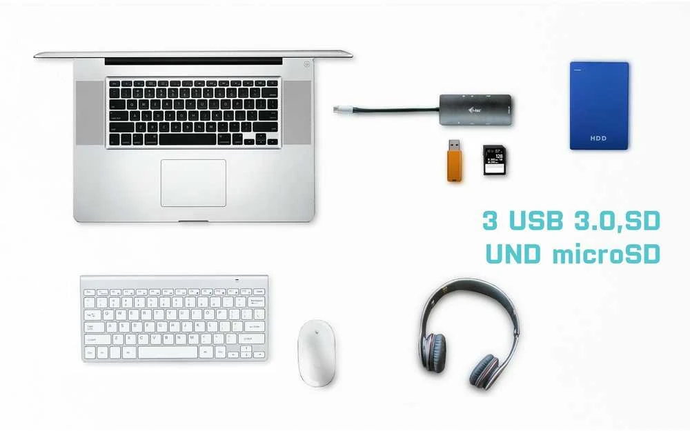 I-TEC USB C metalinis nano dokas 1xHDMI 4K 1xSD kortelių skaitytuvas 1xmicroSDCardreader 3xUSB 3.0 prievadas 1xUSB-C PD suderinamas su T