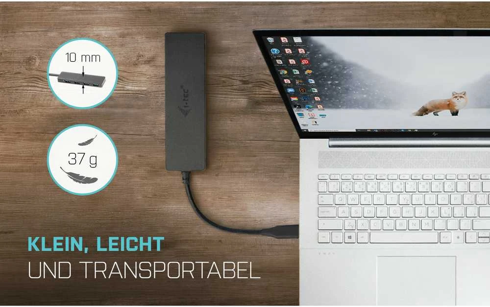 HP I-tec Advance C31HUB404 sąsajos šakotuvas USB 3.2 Gen 2 (3.1 Gen 2) Type-C 5000 Mbit/ai Juoda