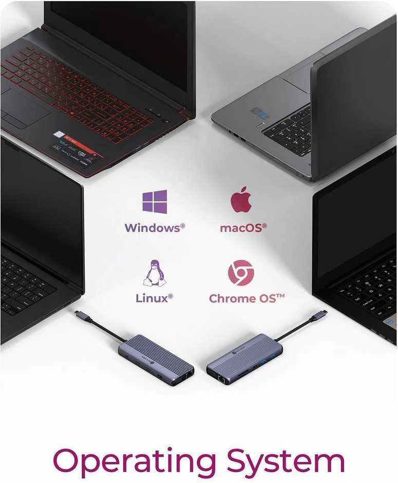 „Raidsonic Icy Box“ kelioninis dokas 12 viename, 3 vaizdo išvestys (2 HDMI + 1 VGA) | IB-DK4062-CPD
