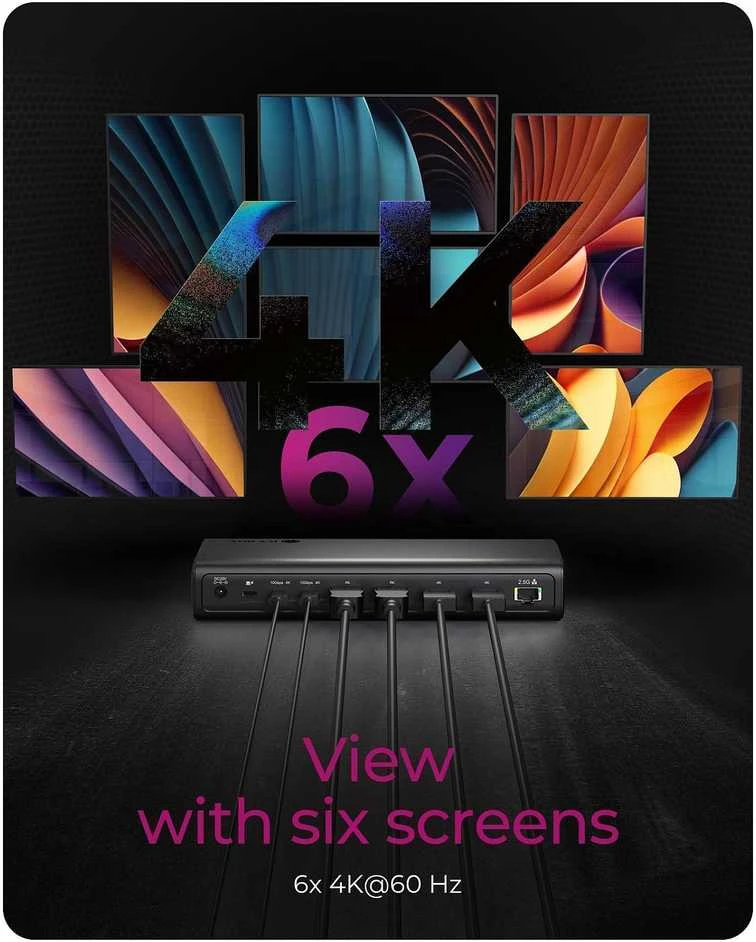 ICY BOX USB-C stotelė su šešių monitorių palaikymu