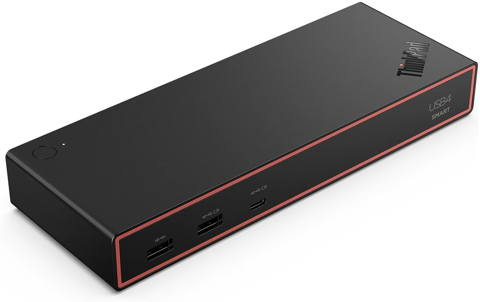 „Lenovo ThinkPad USB4 Smart Dock 5500“ (su 135 W adapteriu) | „DisplayPorts“ jungčių kiekis: 2 | HDMI jungčių kiekis: 1 | 100 W