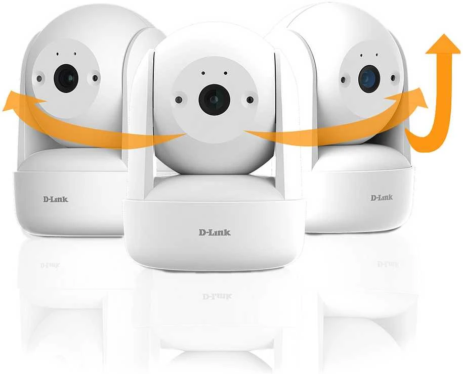 „D-Link“ 2K pasukama ir pakreipiama „Wi-Fi“ kamera, IP apsaugos kamera, vidaus patalpoms, belaidė, stalinė, balta, bokštelis