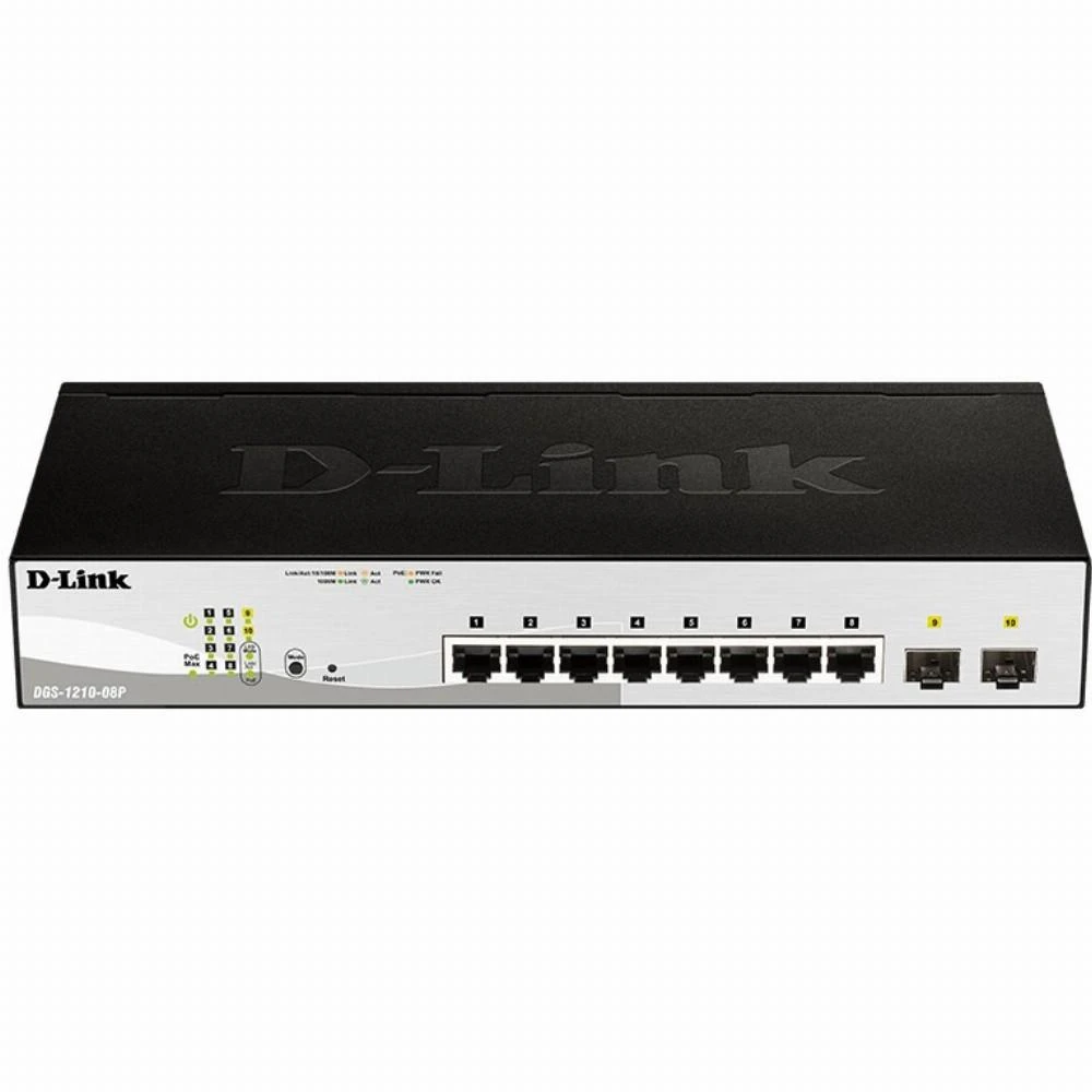 Šakotuvas Jungiklis D-Link DGS-1210-08P (8x 10/100/1000Mbps)