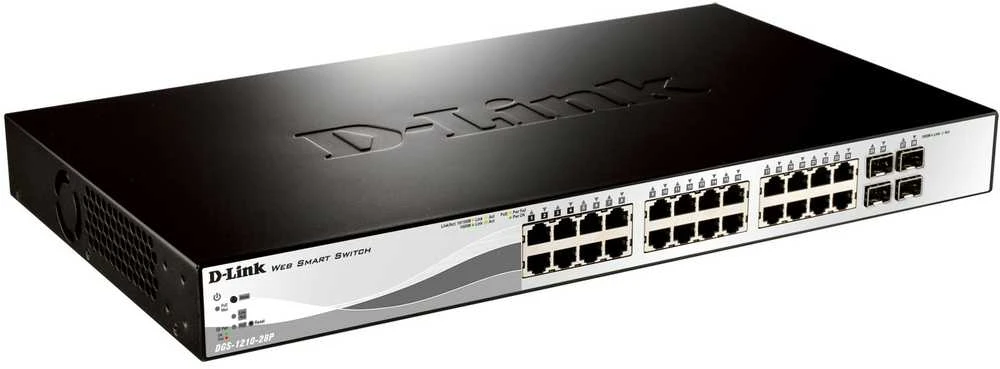 Šakotuvas D-LINK 28-Port Layer2 PoE Gigabit Smart Managed Switch dlink žalias 3.0 24x 10/100/1000Mbit/s TP RJ-45 PoE prievadas 802.3at
