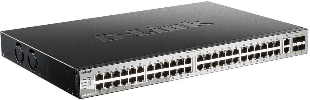 Šakotuvas D-LINK DGS-3130-54TS, L2+ Managed Switch with 48 10/100/1000Base-T jungtys and 2 10GBase-T jungtys and 4 10GBase-X SFP+ jungtys | D-Link