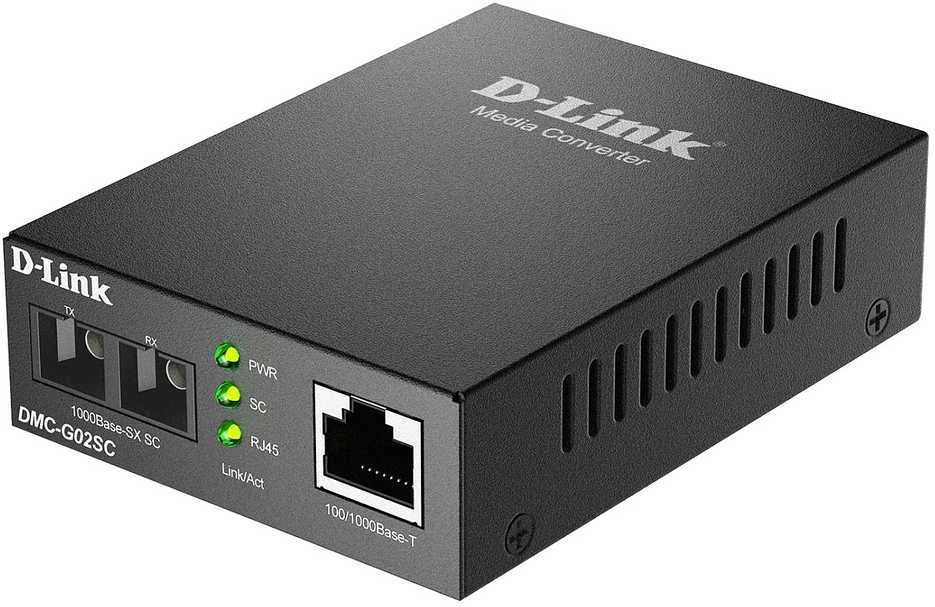 D-Link DMC-G02SC/E tinklo keitiklis su SC ir RJ45 jungtimis