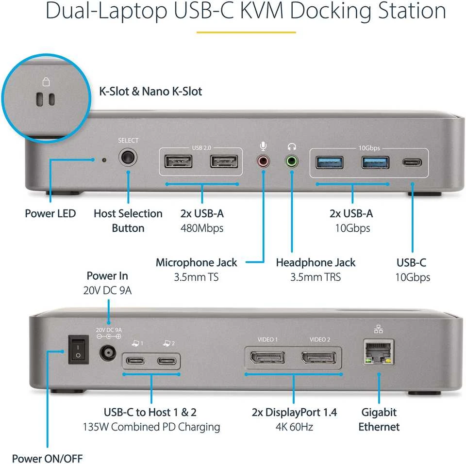 StarTech 129UE-USBC-KVM-DOCK/USB-C KVM DOCKING STATION