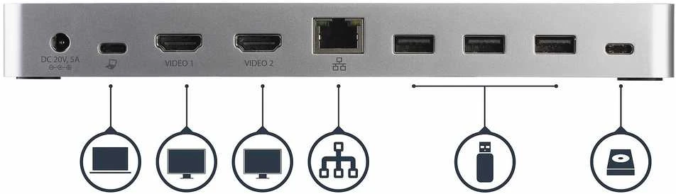 „StarTech Dual HDMI Dock“ USB-C stotis / replikatorius (MST30C2HHPDU)
