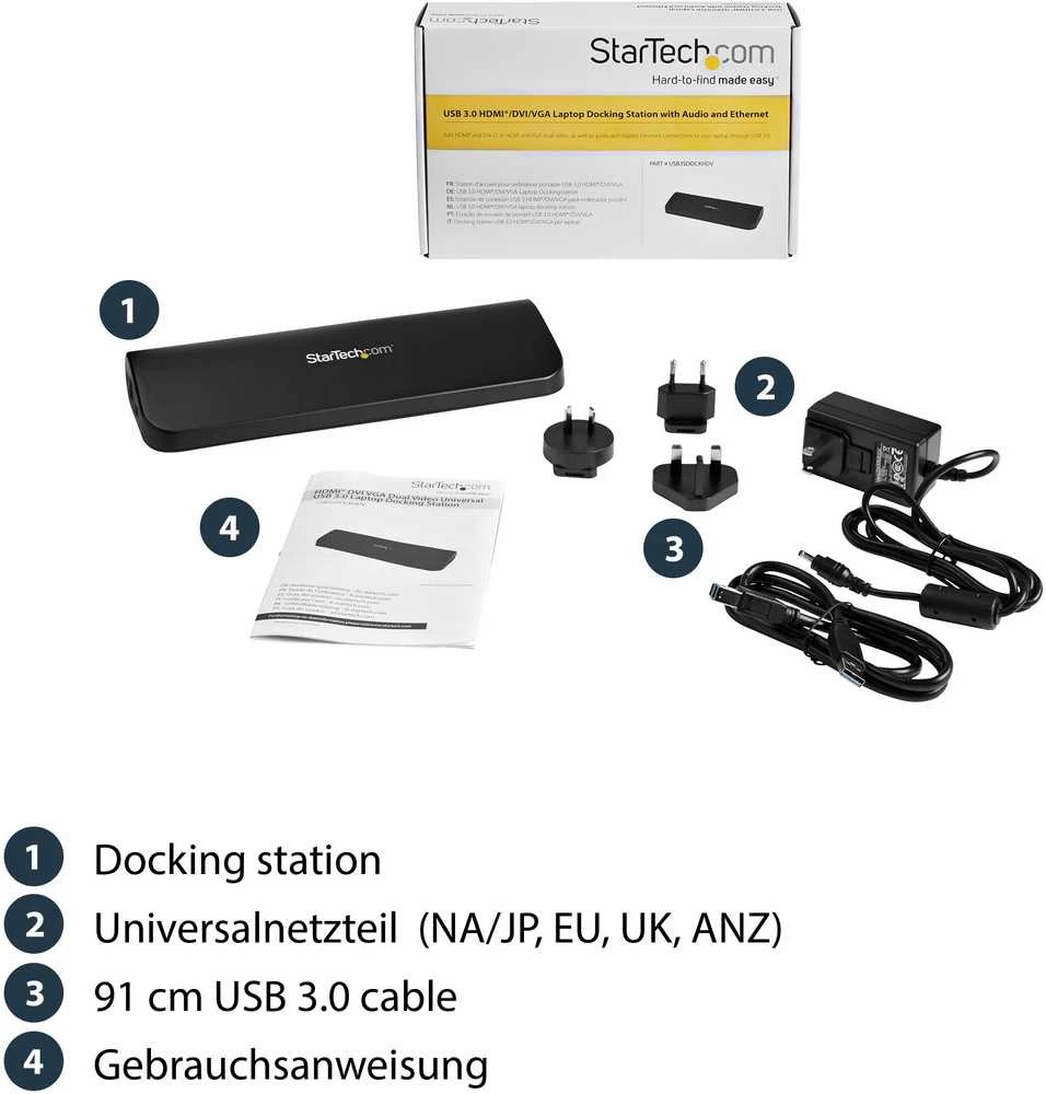 „StarTech Dual Video Dock“ USB 3.0 stotis / replikatorius (USB3SDOCKHDV)
