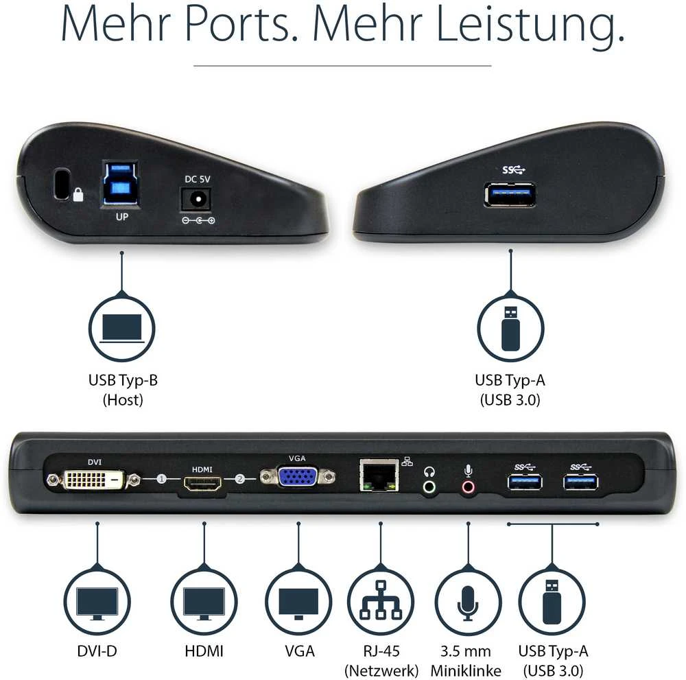 „StarTech Dual Video Dock“ USB 3.0 stotis / replikatorius (USB3SDOCKHDV)