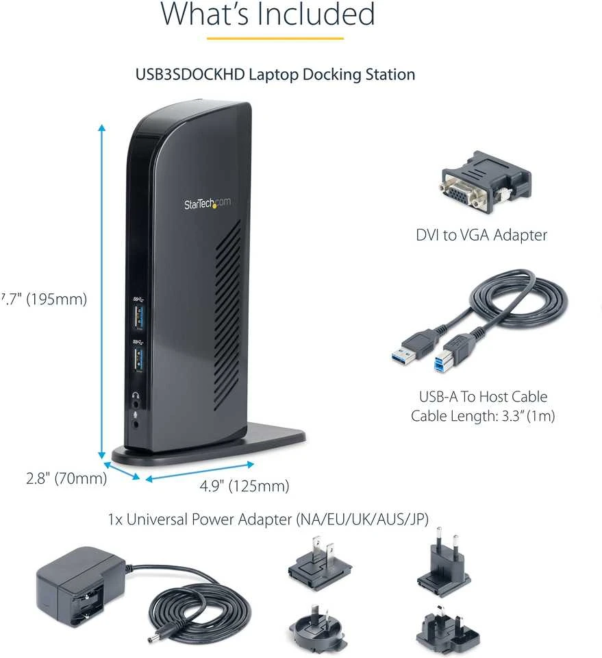 „StarTech HD Dock“ USB 3.0 stotis / replikatorius (USB3SDOCKHD)