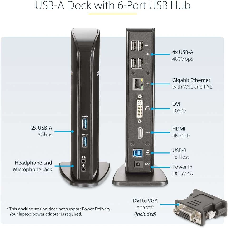 „StarTech HD Dock“ USB 3.0 stotis / replikatorius (USB3SDOCKHD)