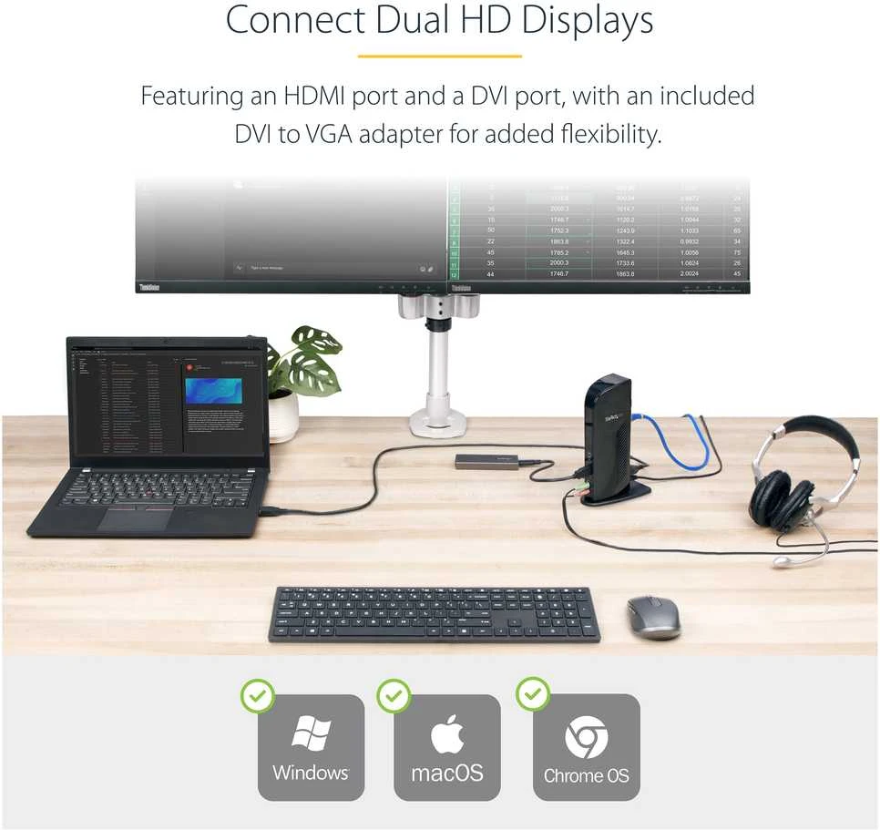 „StarTech HD Dock“ USB 3.0 stotis / replikatorius (USB3SDOCKHD)