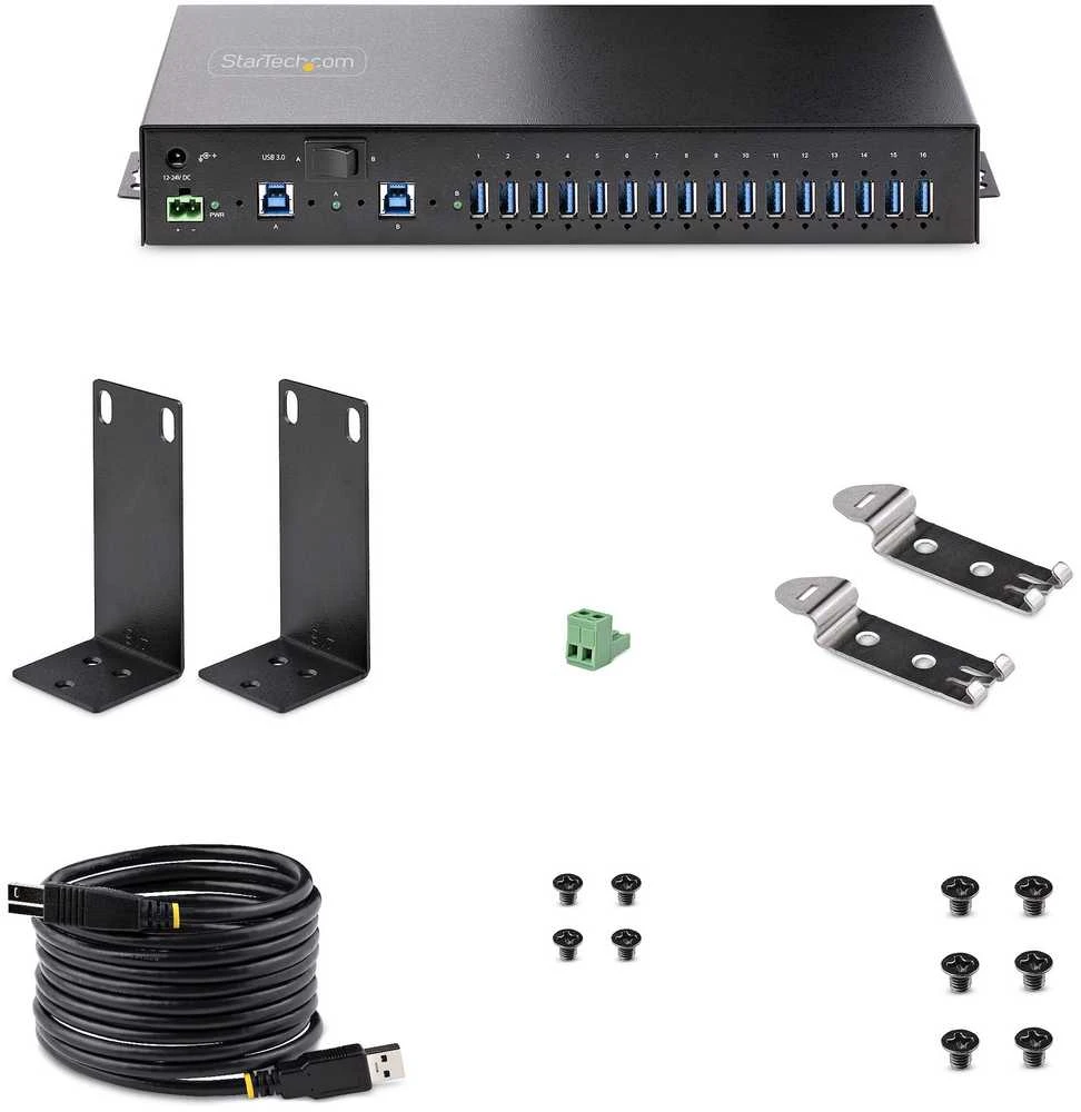 USB ŠAKOTUVAS StarTech StarTech 5G16AINDS-USB-A-HUB šakotuvai ir šakotuvai USB 3.2 Gen 1 (3.1 Gen 1) Type-B 5000 Mbit/s Juodas