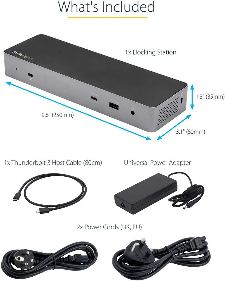 Stotis / replikatorius StarTech TB3 USB-C dokas / Dual 4K / 96W PD