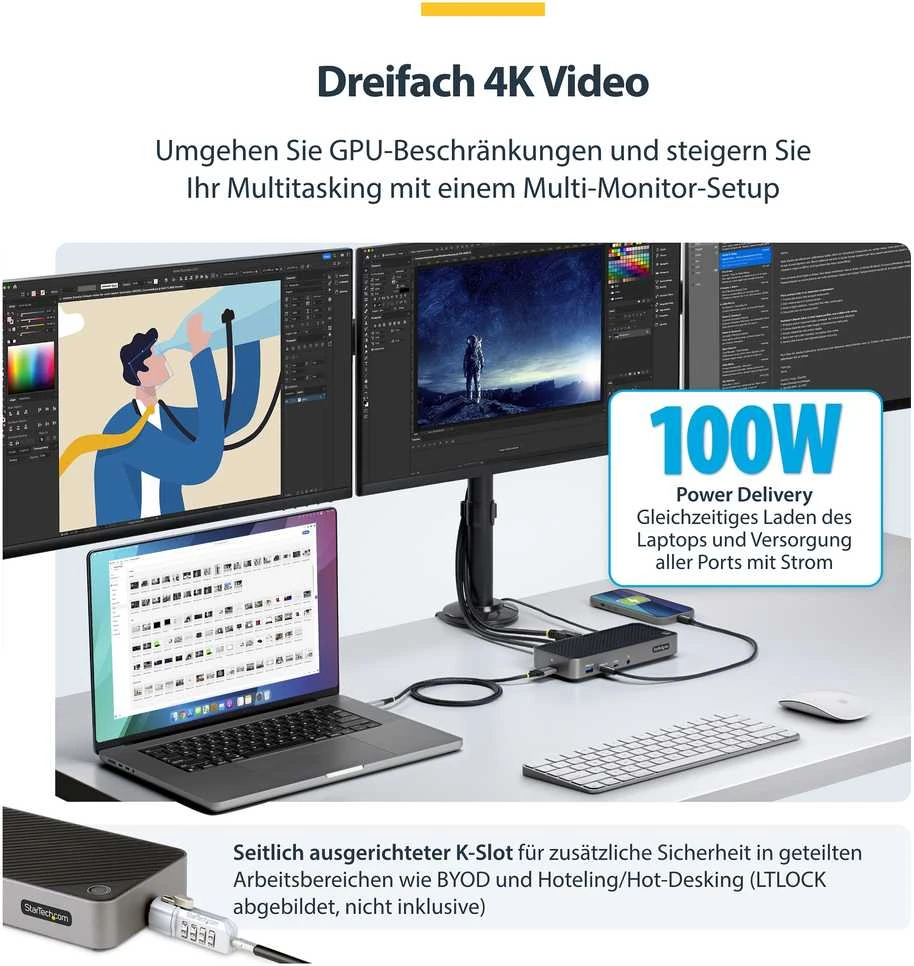 HUB USB StarTech HUB USB Startech 116E-USBC- DOCK