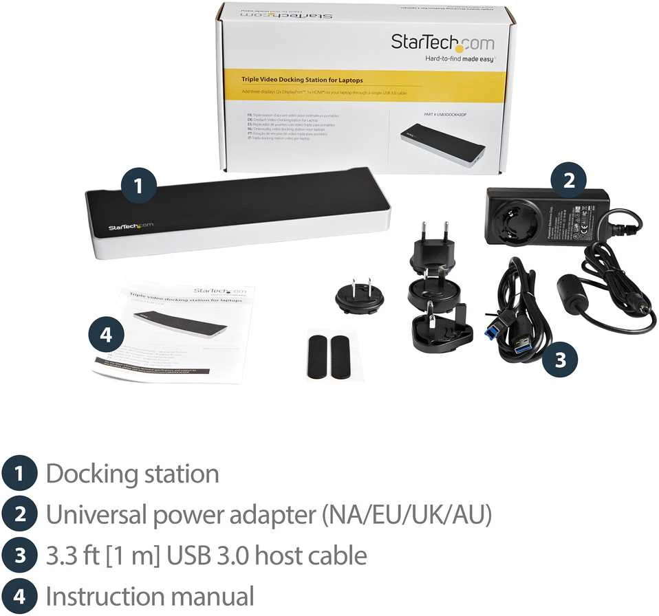 „StarTech Triple Video Dock“ USB 3.0 (USB3DOCKH2DP)