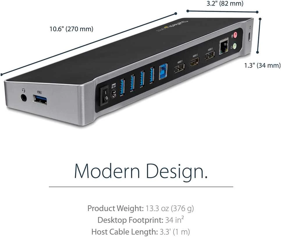 „StarTech Triple Video Dock“ USB 3.0 (USB3DOCKH2DP)