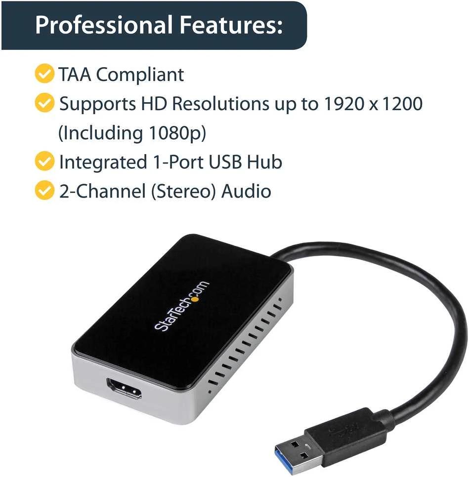 Adapteris USB StarTech USB-A - HDMI Juodas (USB32HDEH)