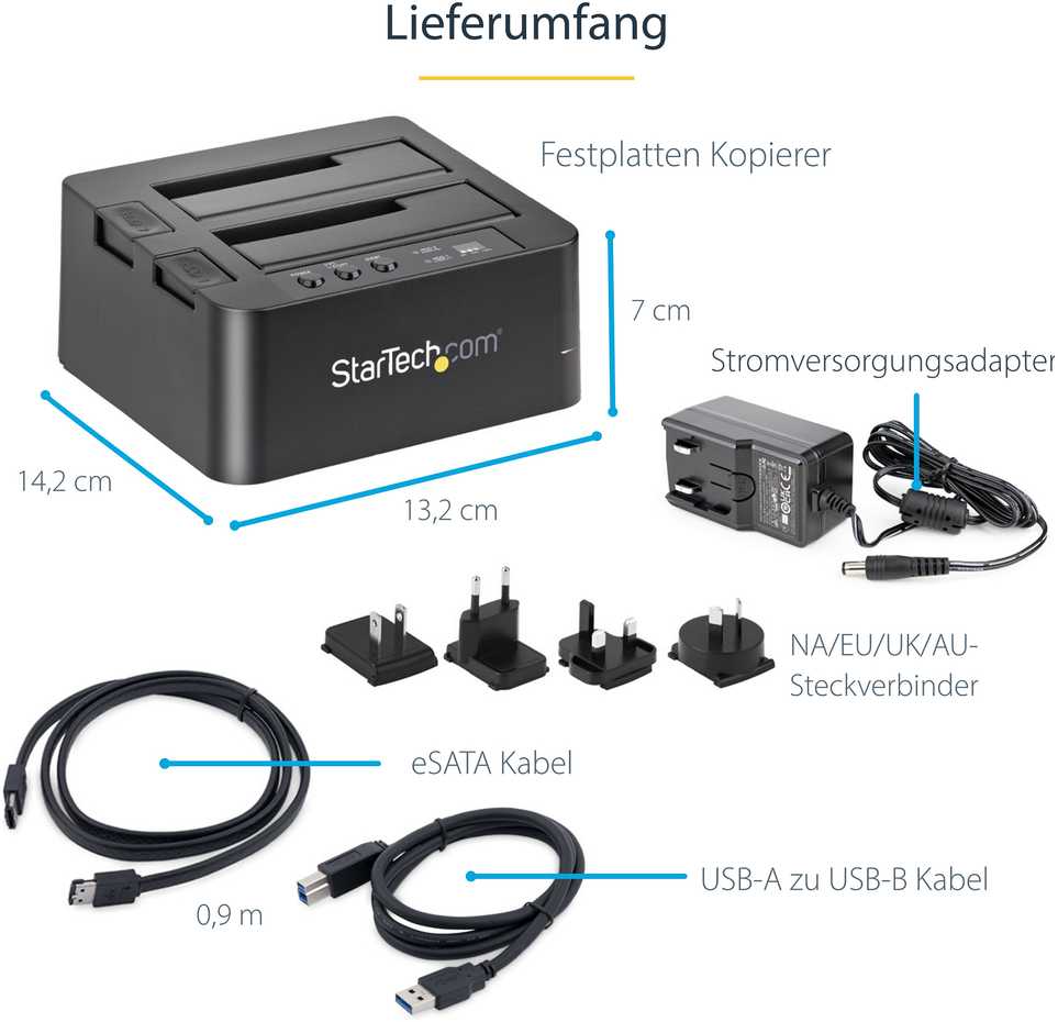 Startech Components USB 3.0 / eSATA SATA HDD / SSD kopijavimo kabelis