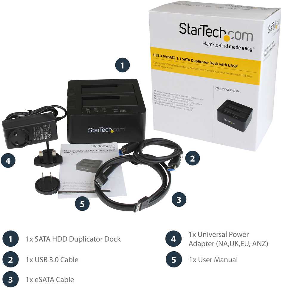 Startech Components USB 3.0 / eSATA SATA HDD / SSD kopijavimo kabelis