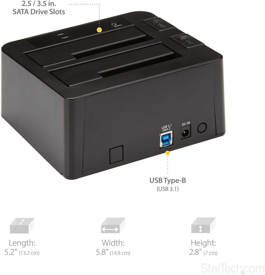 Kietasis diskas Montavimo stotis StarTech 2.5 "/ 3.5" - USB 3.2 Gen 2 (SDOCK2U313)