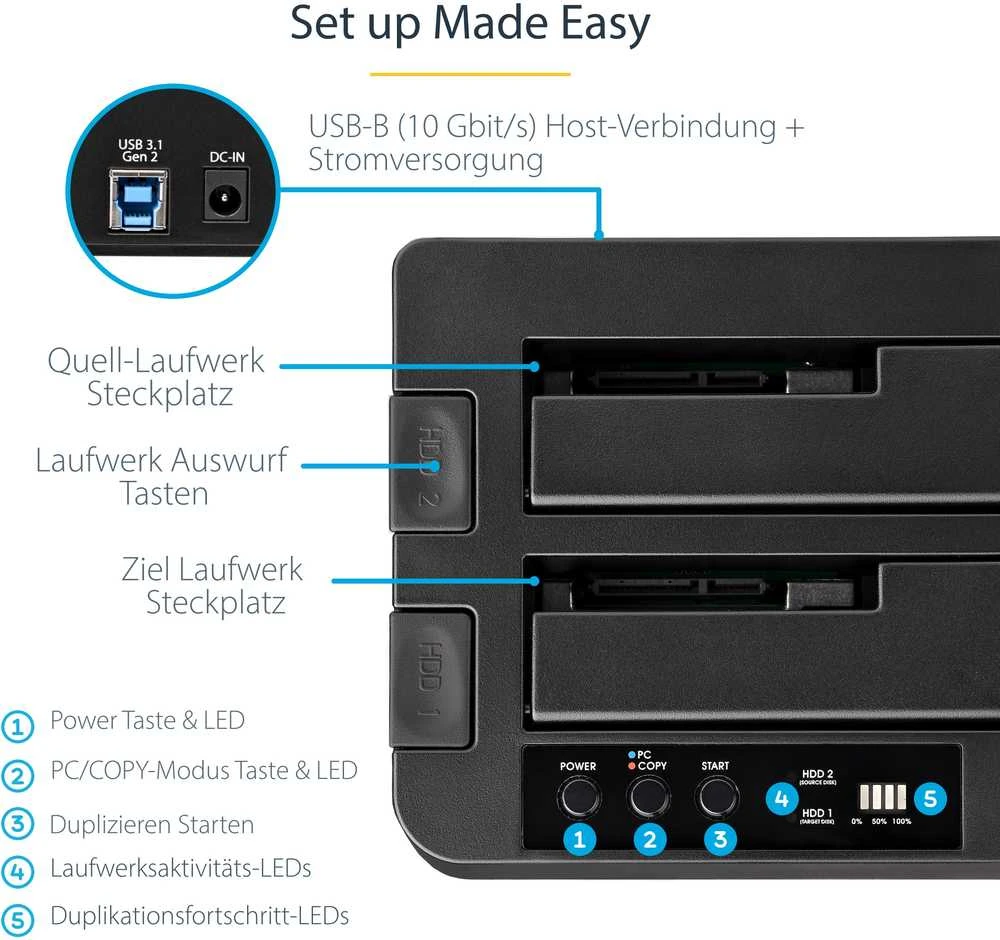 Doko stotelė StarTech 2.5''/3.5'' SATA - USB 3.2 Gen 2 (SDOCK2U313R)